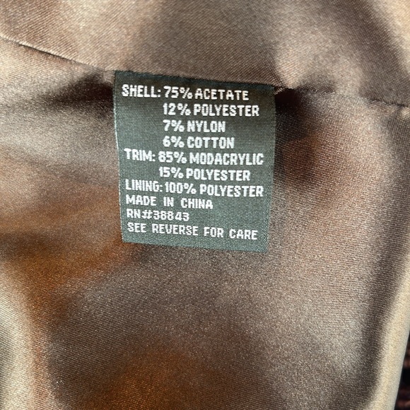 Faux Fur Short Brown Jacket by Larry Levine SZ XS - Picture 5 of 8